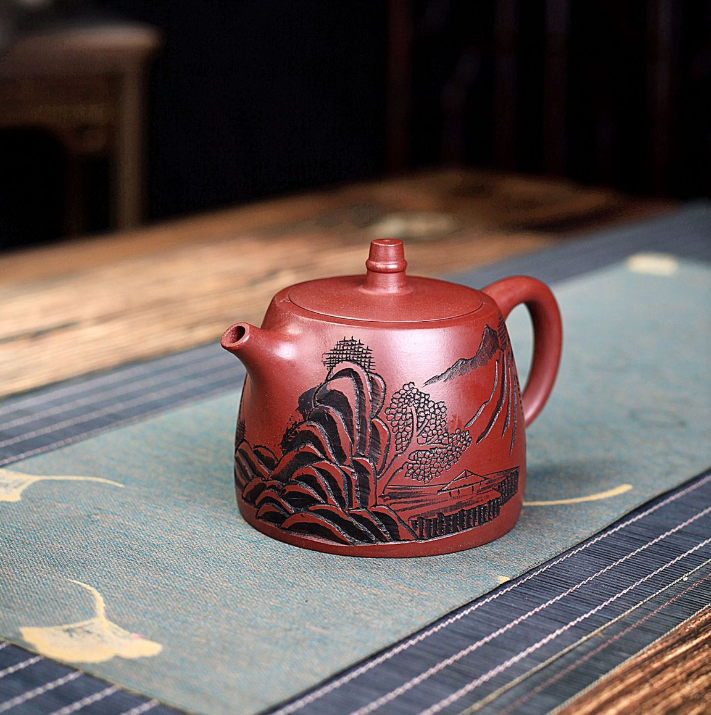 八方石瓢壺】原礦紫泥刻畫紫砂茶壺– Cha-Tailor Tea Specialist